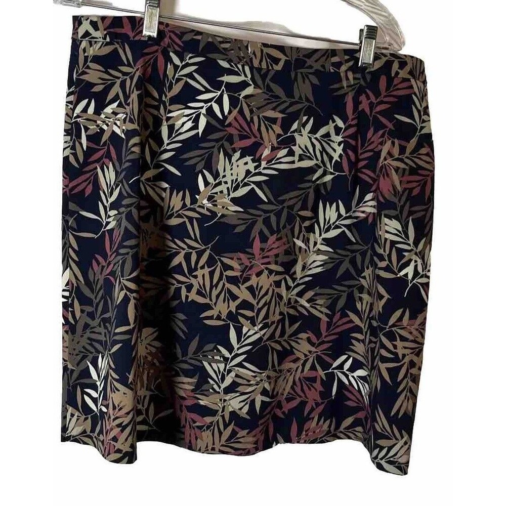 Margaret M Deandre Leaf Print Women’s A Lien Skirt Size XL Casual